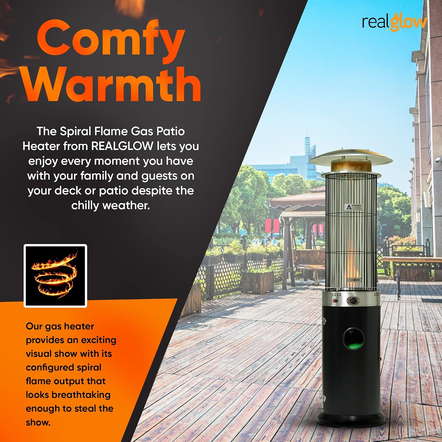 Gas Patio Heater 13.5KW (Black with Black Cover)