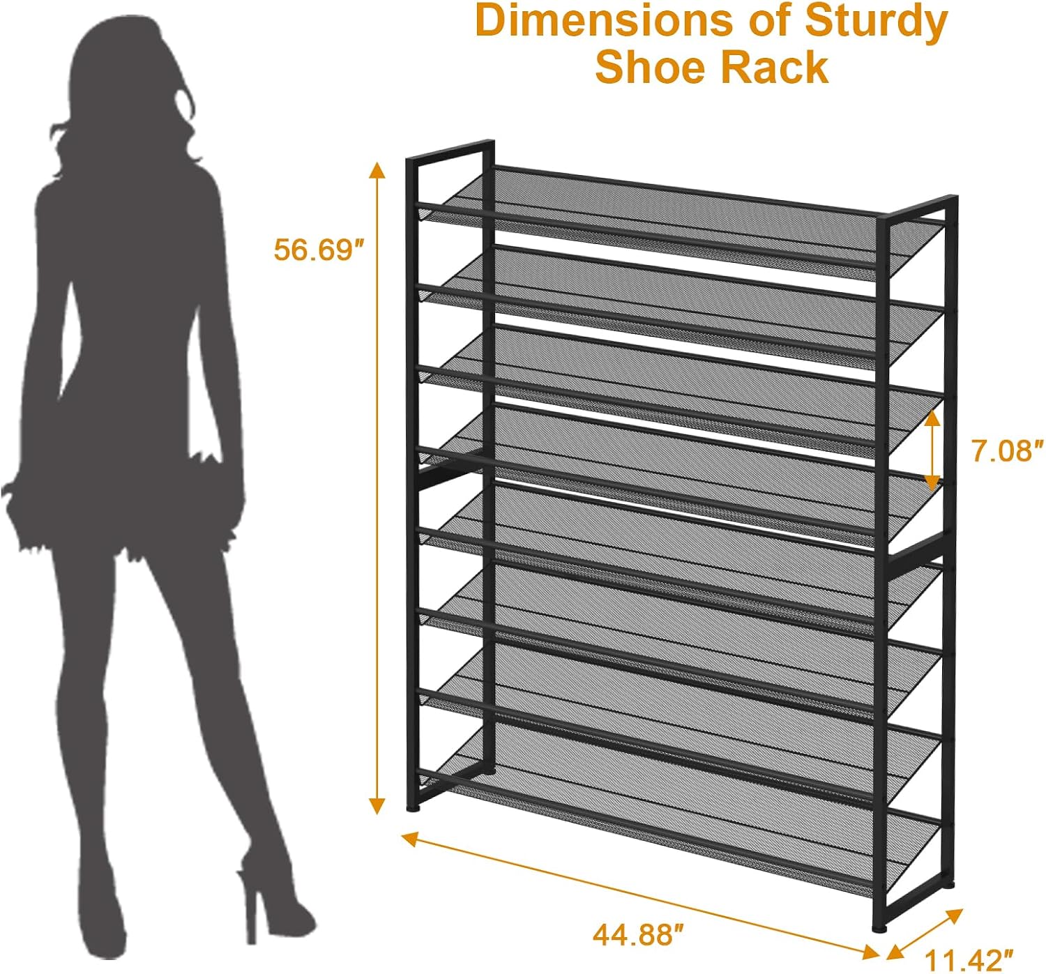 Large Shoe Rack 8 Tier Shoe Organizer