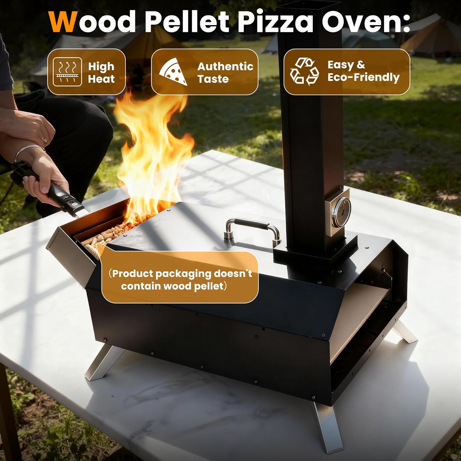 Outdoor Pizza Oven 30 CM Portable Wood Fired Pellets Pizza Ovens