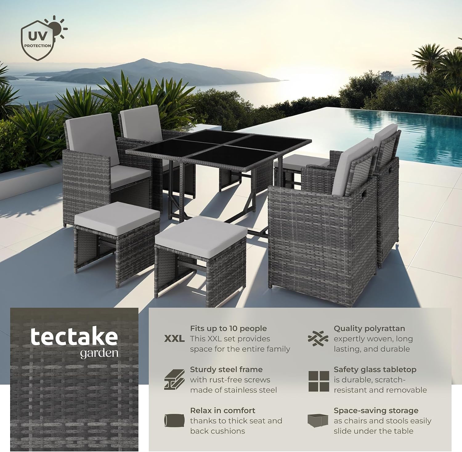 Garden Furniture Set with Aluminium Base
