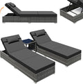 3PC Rattan Sun Lounger Set plus Side Table