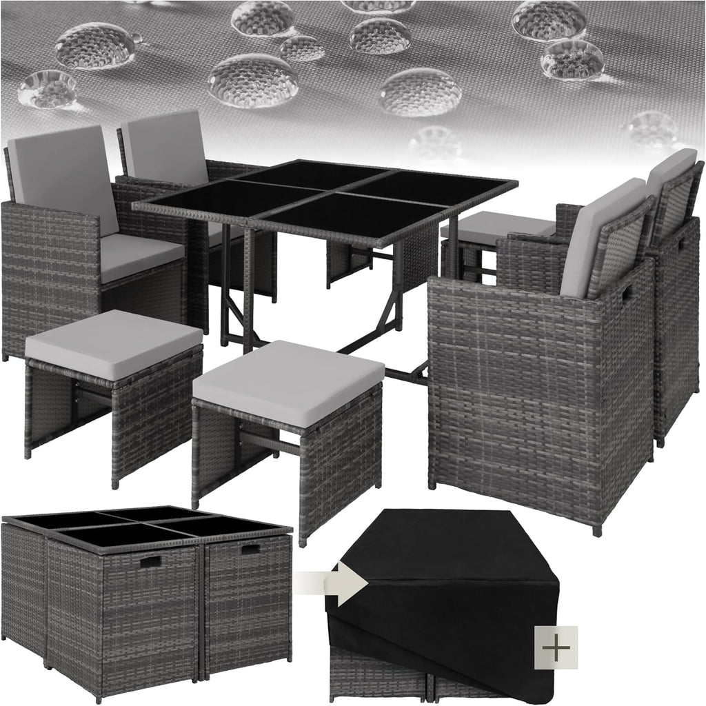 Garden Furniture Set with Aluminium Base