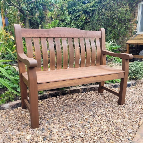 2 Seat Wooden Garden Bench - 120cm Outdoor Patio Seating