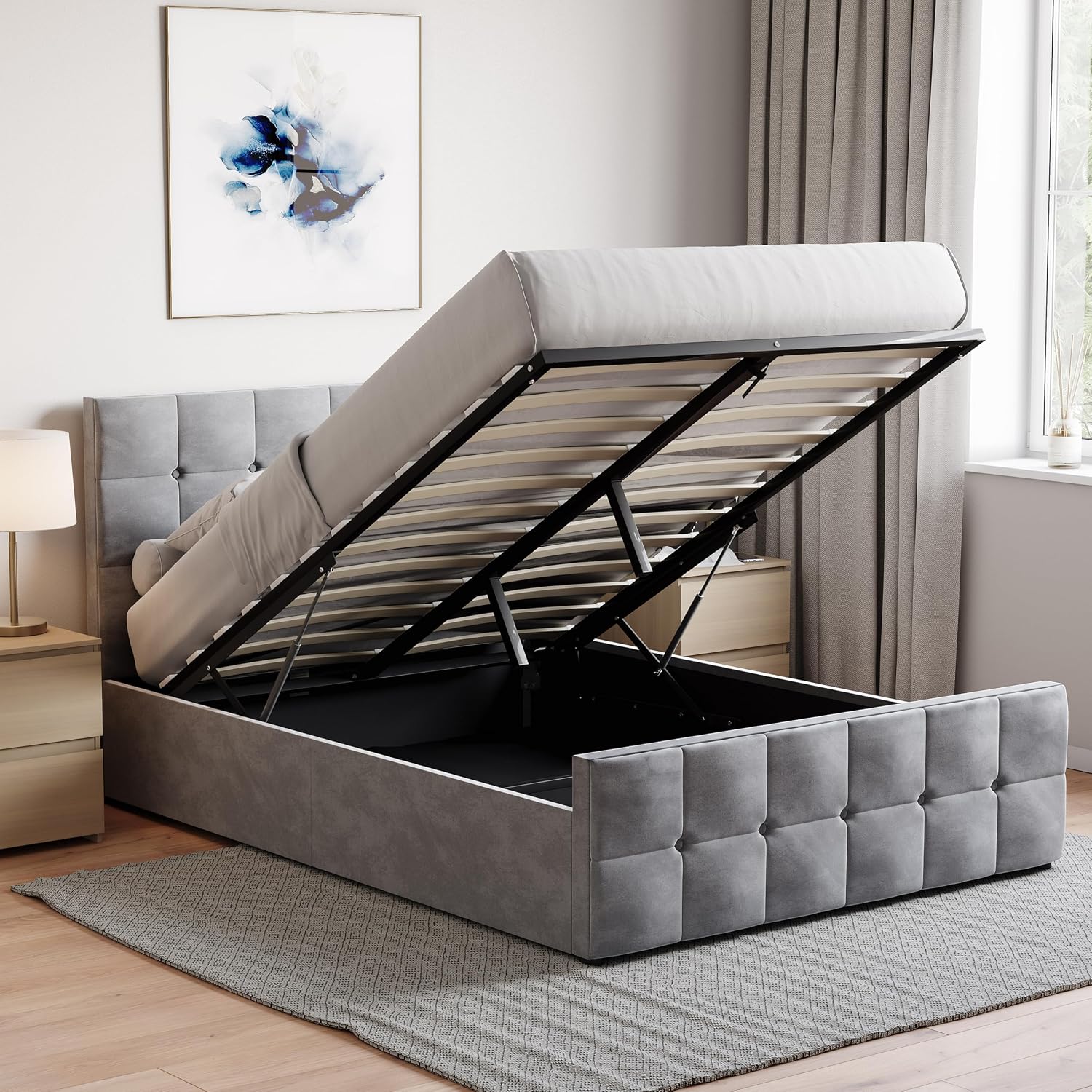 Valentina Double Ottoman Storage Bed Frame