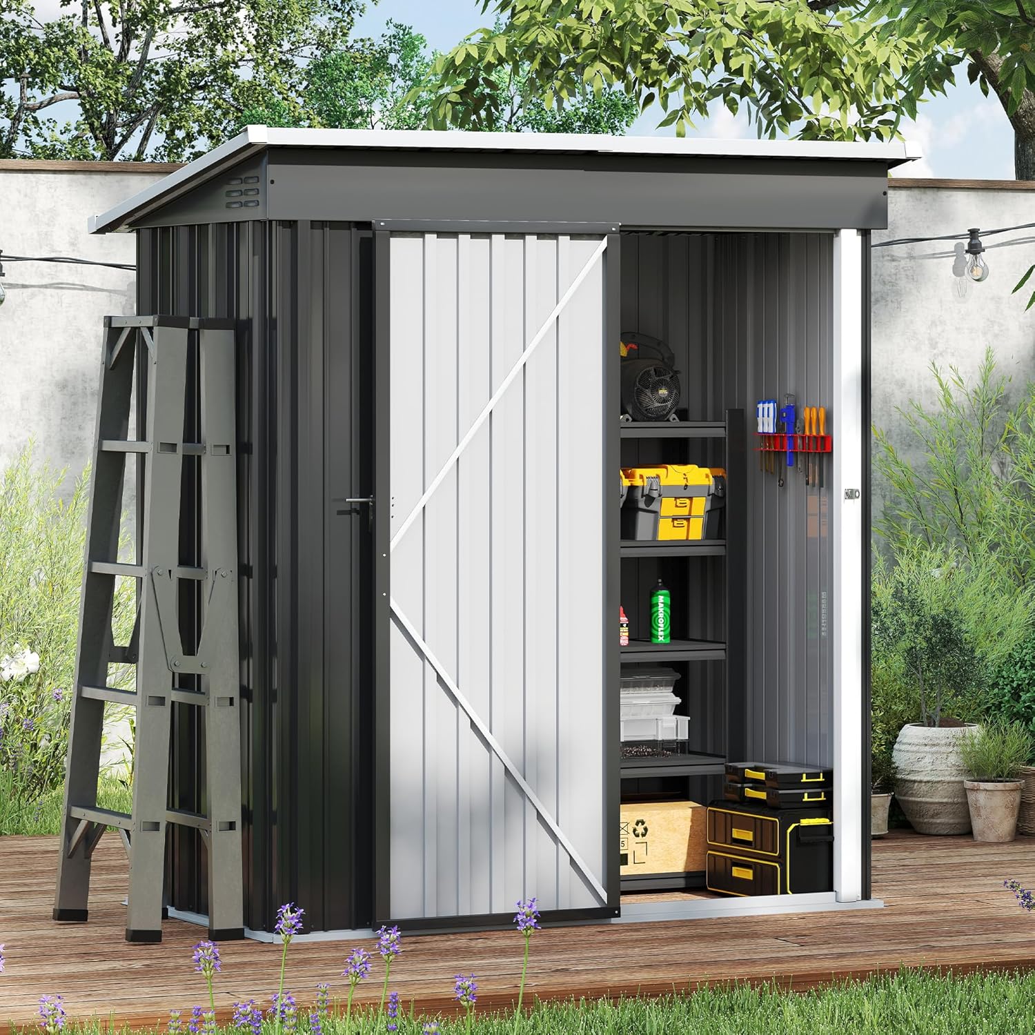 Metal Garden Storage Shed 5x3 ft