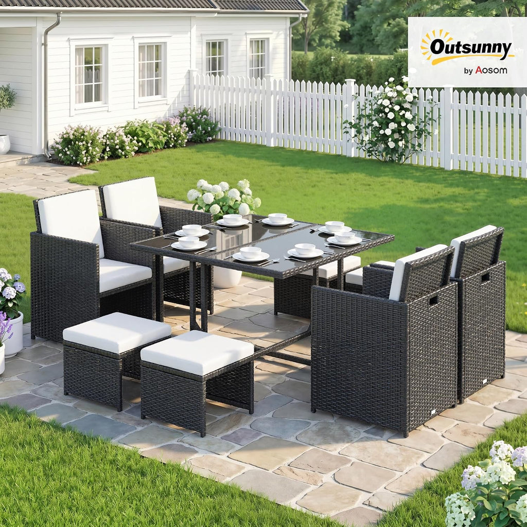 8 Seater Rattan Cube Garden Furniture Set