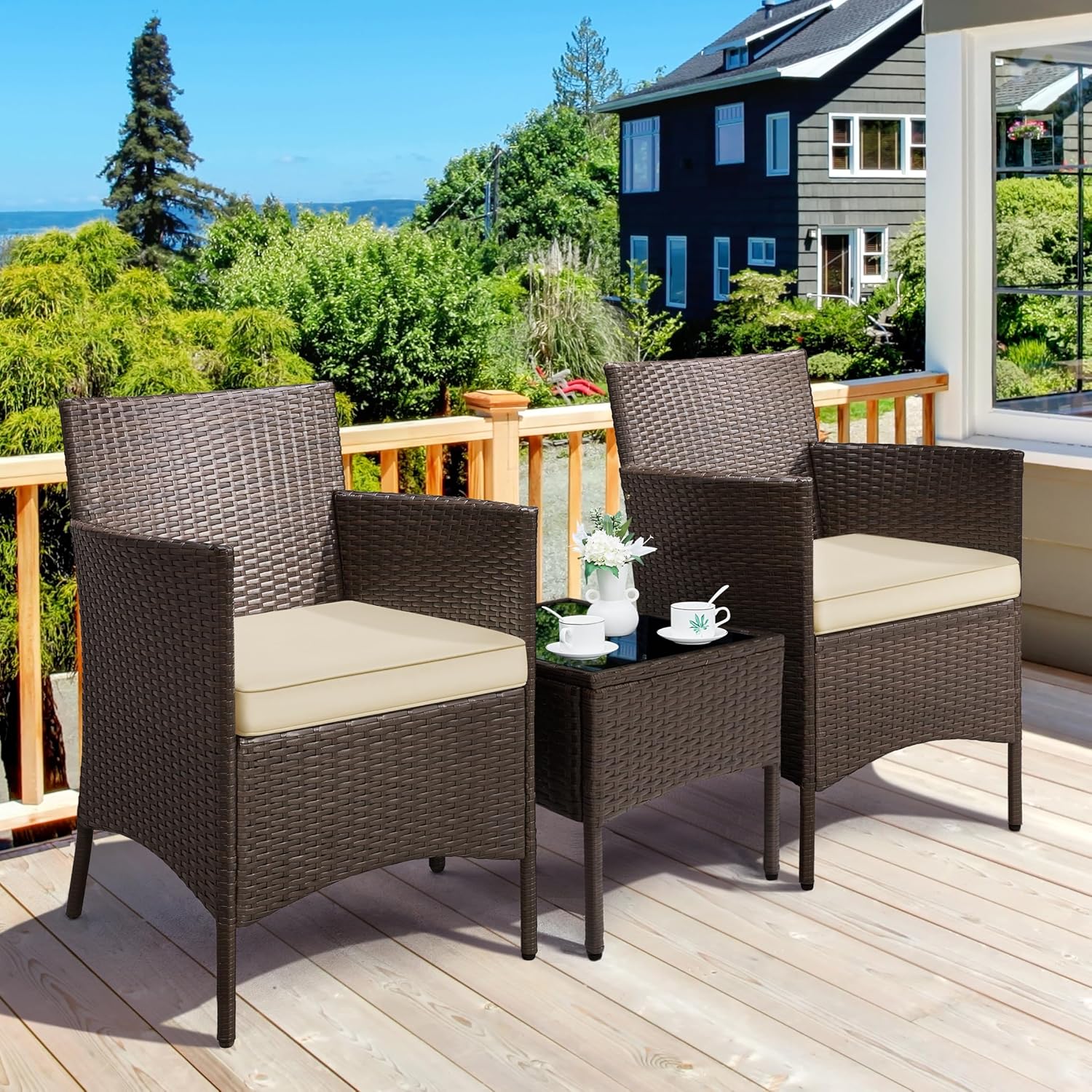 3-Piece Rattan Garden Set