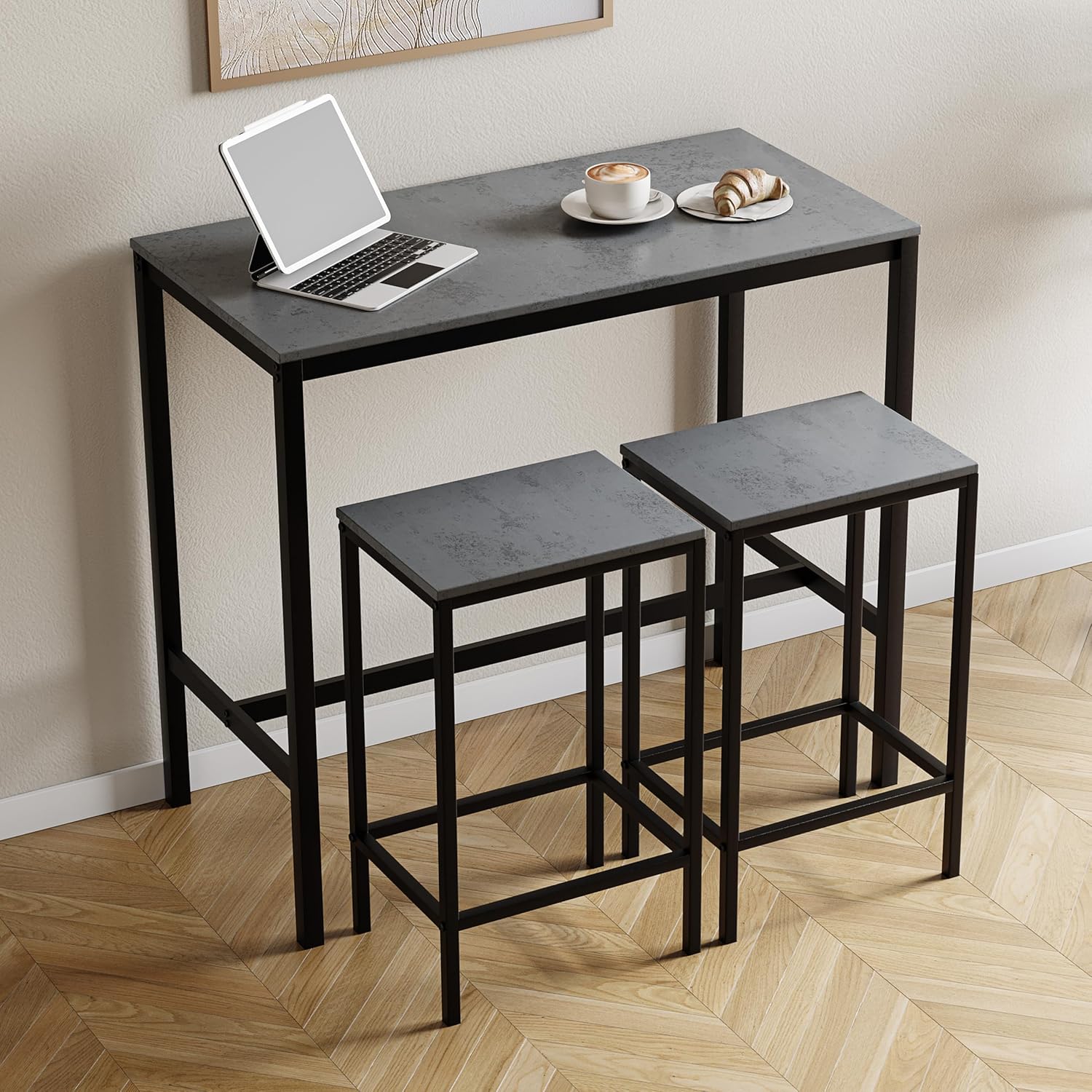 3-Piece Table Set with 2 Stools/Chairs