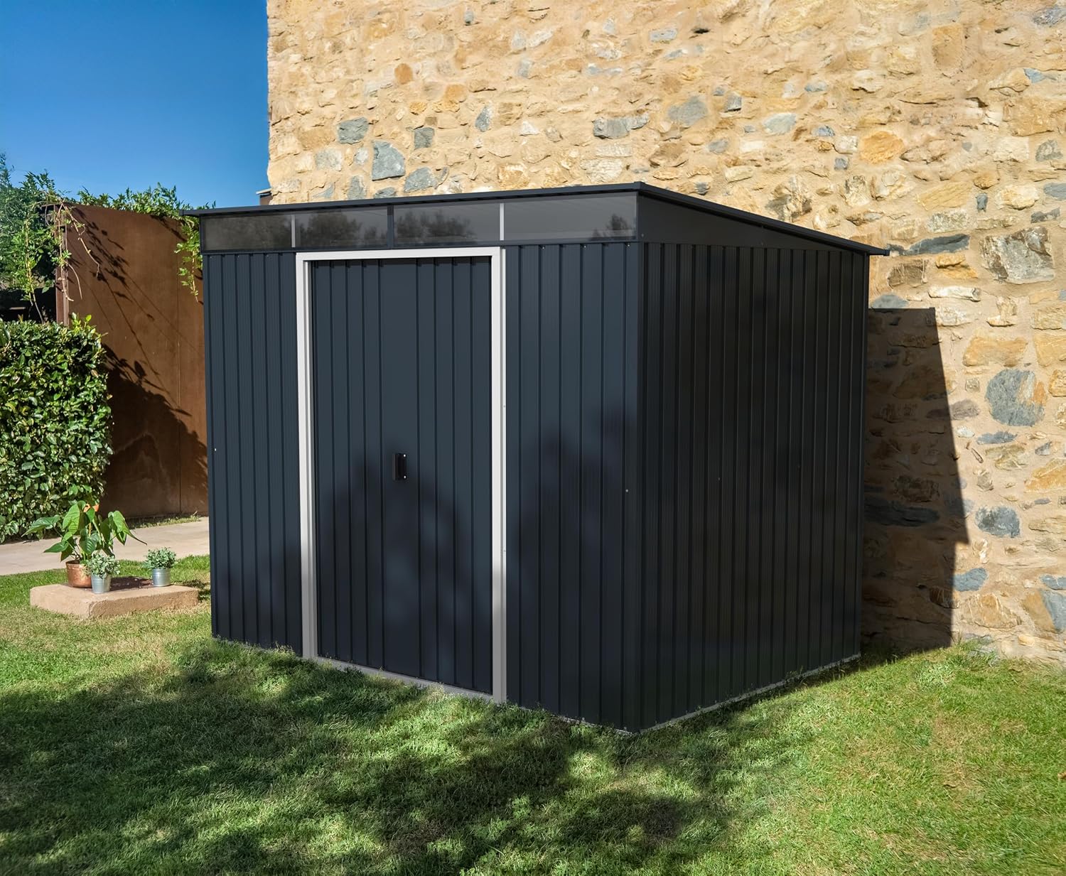 TOP Pent Roof Skylight 8 x 6 (4.86 m2) Metal Garden Shed