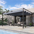 4 × 3m Metal Pergola with Retractable Roof