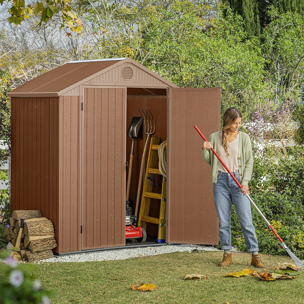 Apex Double-Door Outdoor Garden Storage Shed